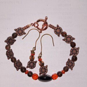 handmade bracelet matching earring